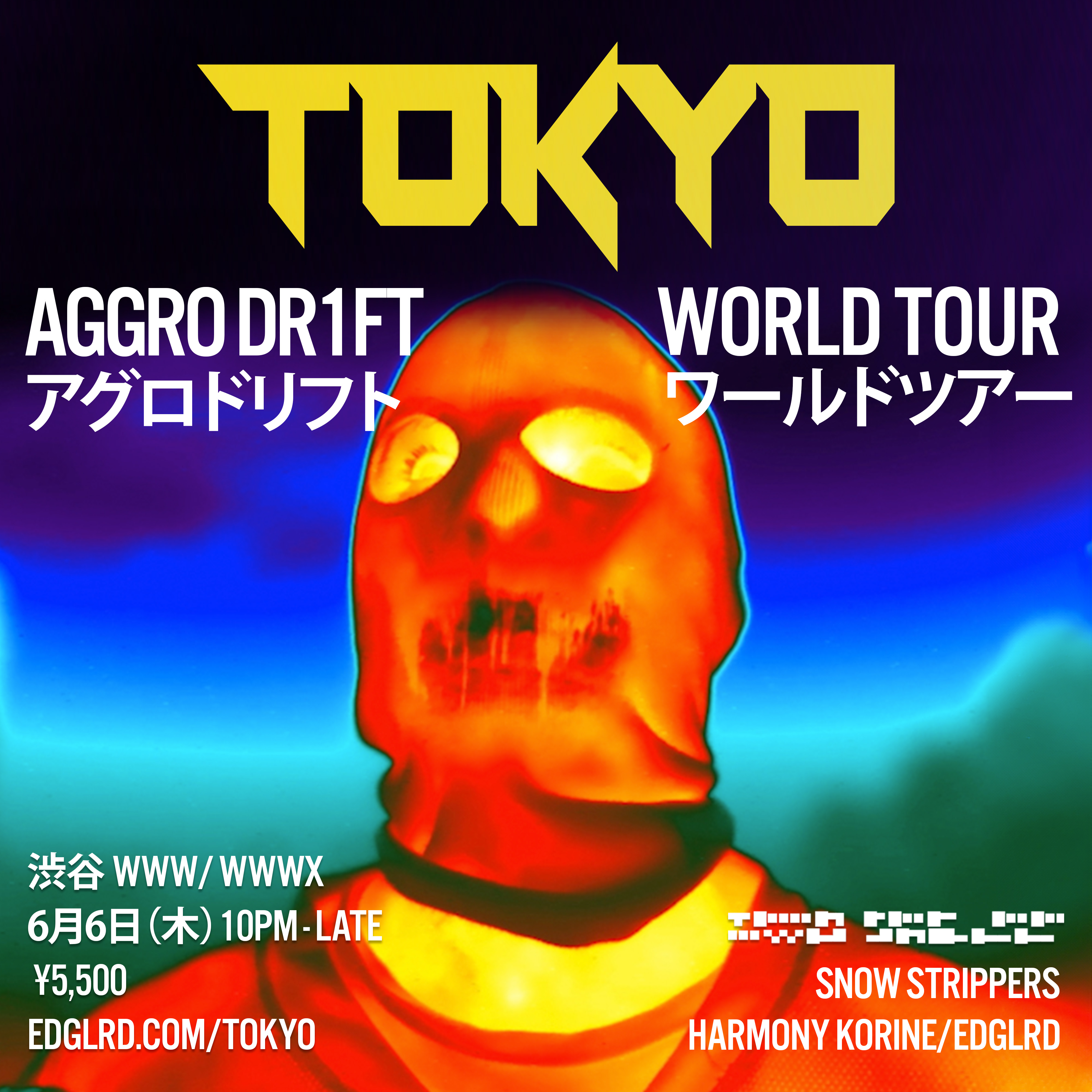 06/06(Thu) DJ: ハーモニー・コリン / TWO SHELL / SNOW STRIPPERS